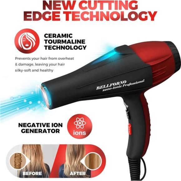 Professional Ionic Salon Hair Dryer, 2200 Watt Powerful AC Motor Ceramic - Picture 5 of 7